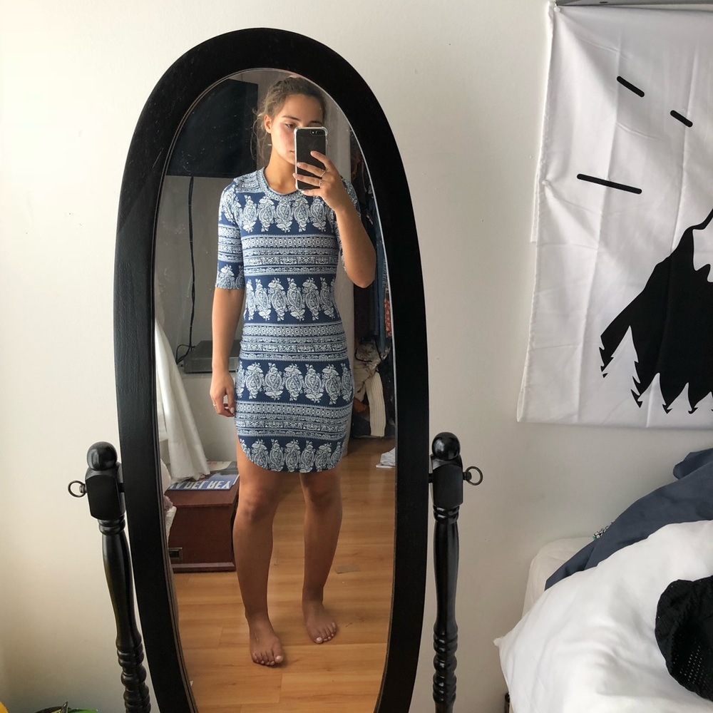 blue pattern paisley dress | MAKE AN OFFER |
